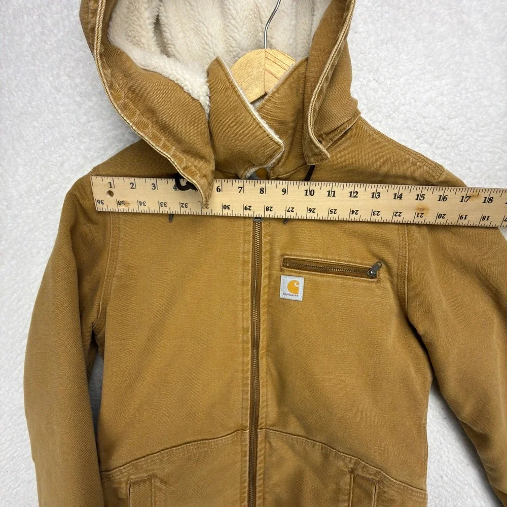 Carhartt Wildwood Jacket Sherpa Lined Womens XS Wildwood 100815 211 Brown - Picture 7 of 15